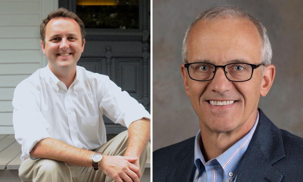 Brett Smith, left, and Jim Ryan, right, are candidates for City Council Ward 4.