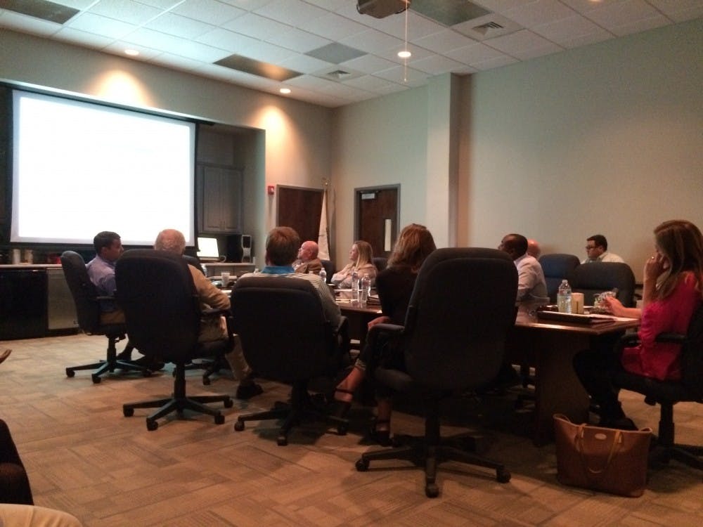 Members of the Planning Commission listen to a presentation on building height at their meeting Oct. 20. (Maria McIlwain | Community Editor)