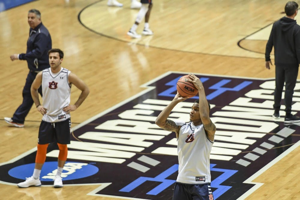 Bryce Brown during practice before the first round of the NCAA tournament on Thursday, March 15, 2018, in San Diego, Calif.