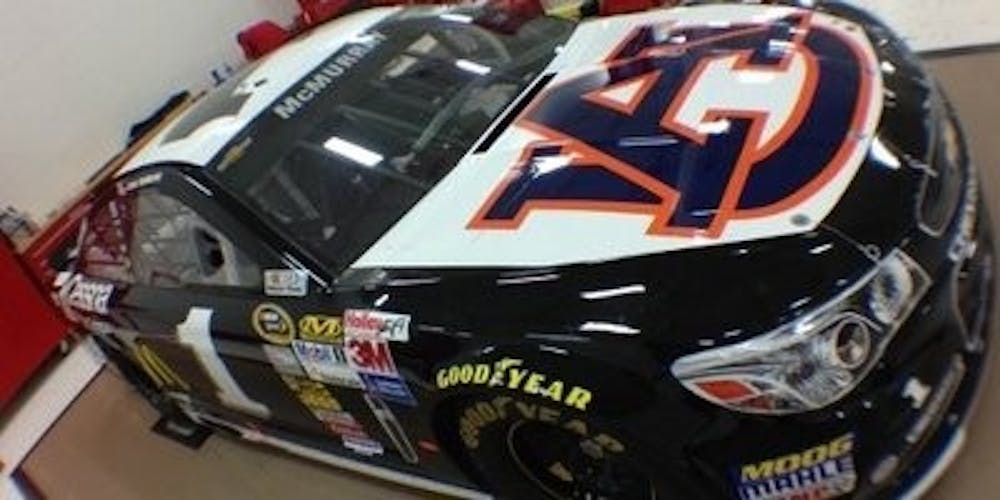 Jamie McMurray's No. 1 car with the Auburn logo on the hood of the car. (Contributed by Ganassi Racing)