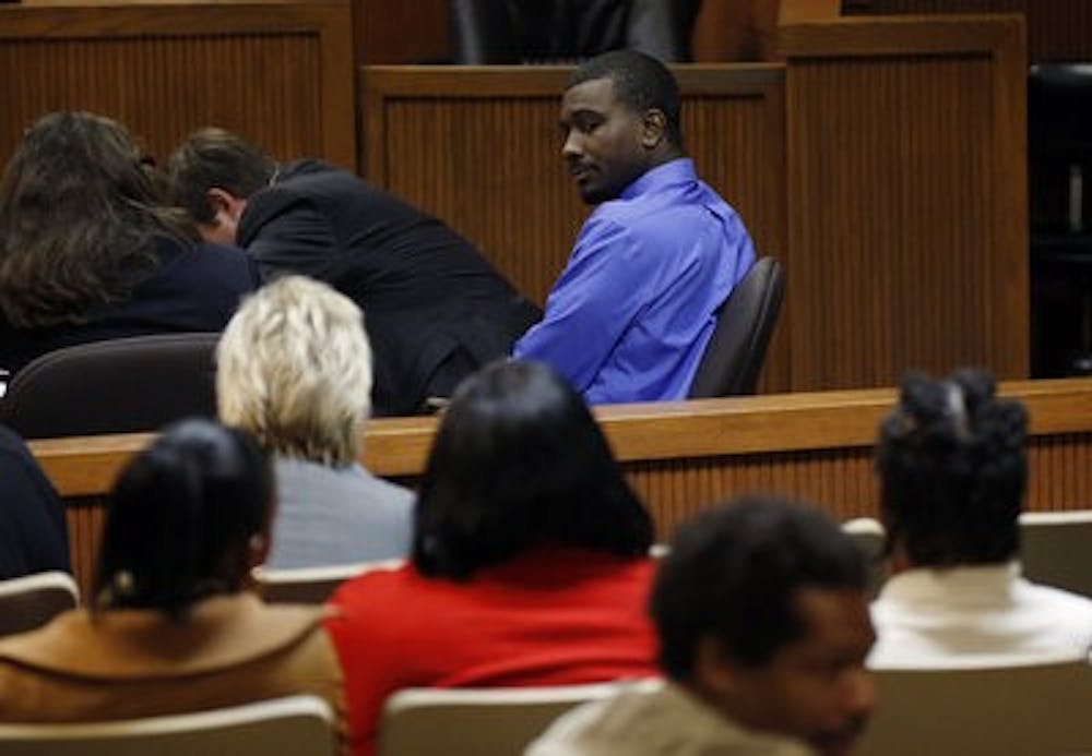 Desmonte Leonard at the sentencing after the jury recommends life in prison without parole. (TODD VAN EMST / OPELIKA-AUBURN NEWS)