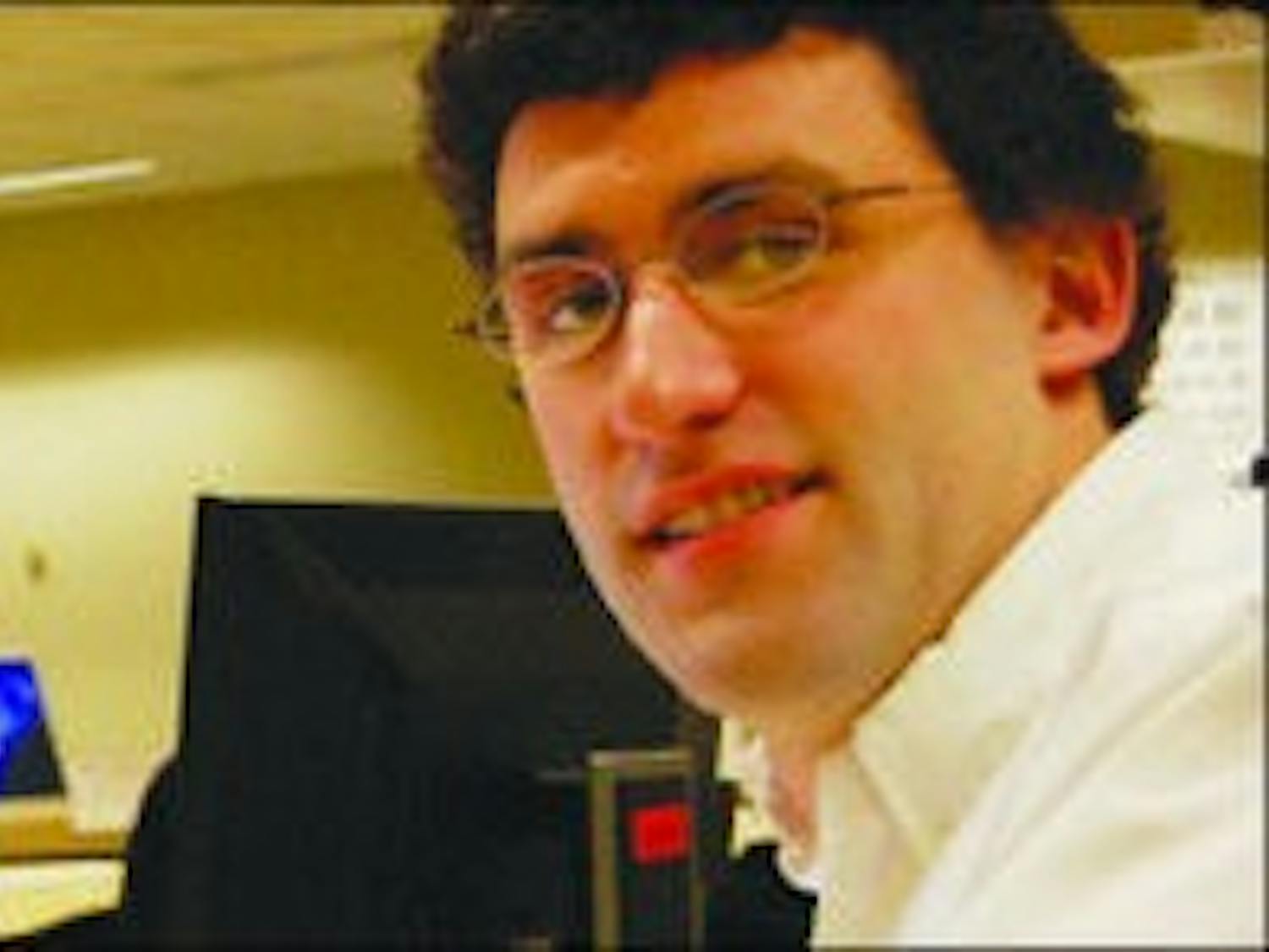 Joey Bacon, senior in entrepreneurship, is founder and CEO of a Web-design company. He has six employees. (Charlie TImberlake / Assistant Photo Editor)