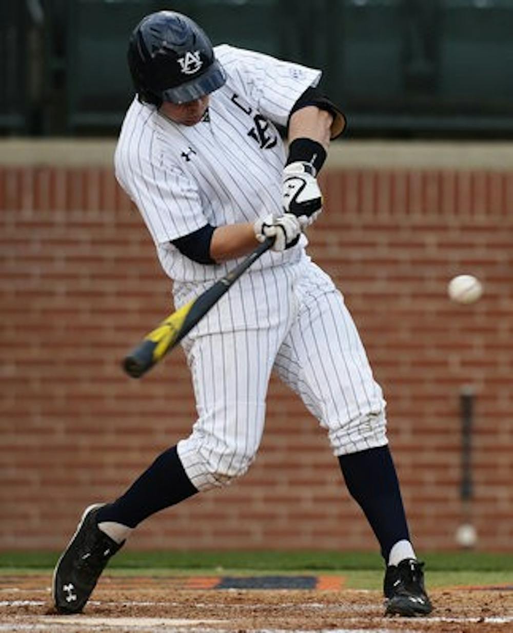 Blake Austin hits against Alabama A&M. (Contributed by Zach Bland)
