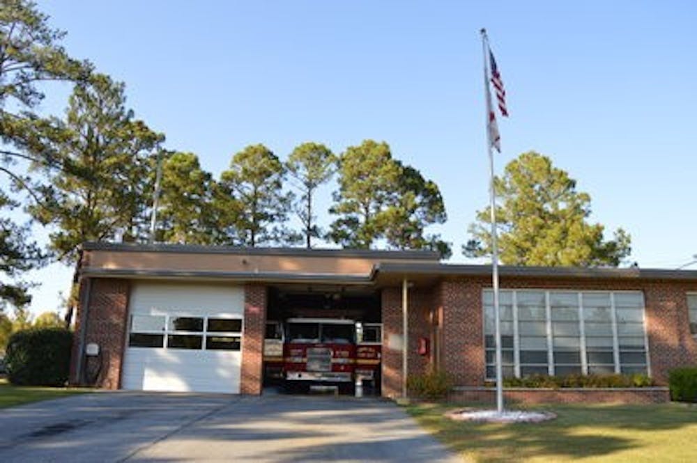 Fire Station No. 2's double-engine garage and living quarters have sat next to the East Alabama Medical Center on Pepperell Parkway since the 1960s. (Emily Enfinger | Assistant Photo Editor)