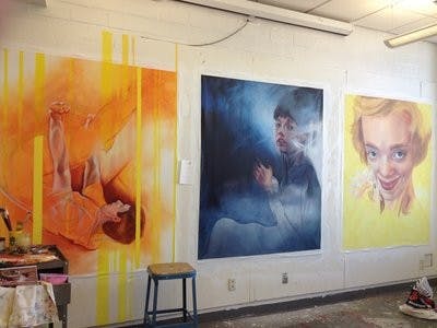 Wendy Deschene, tenured professor in the art department, displays student Kathryn Beck's senior studio project. (Courtesy of Wendy Deschene)