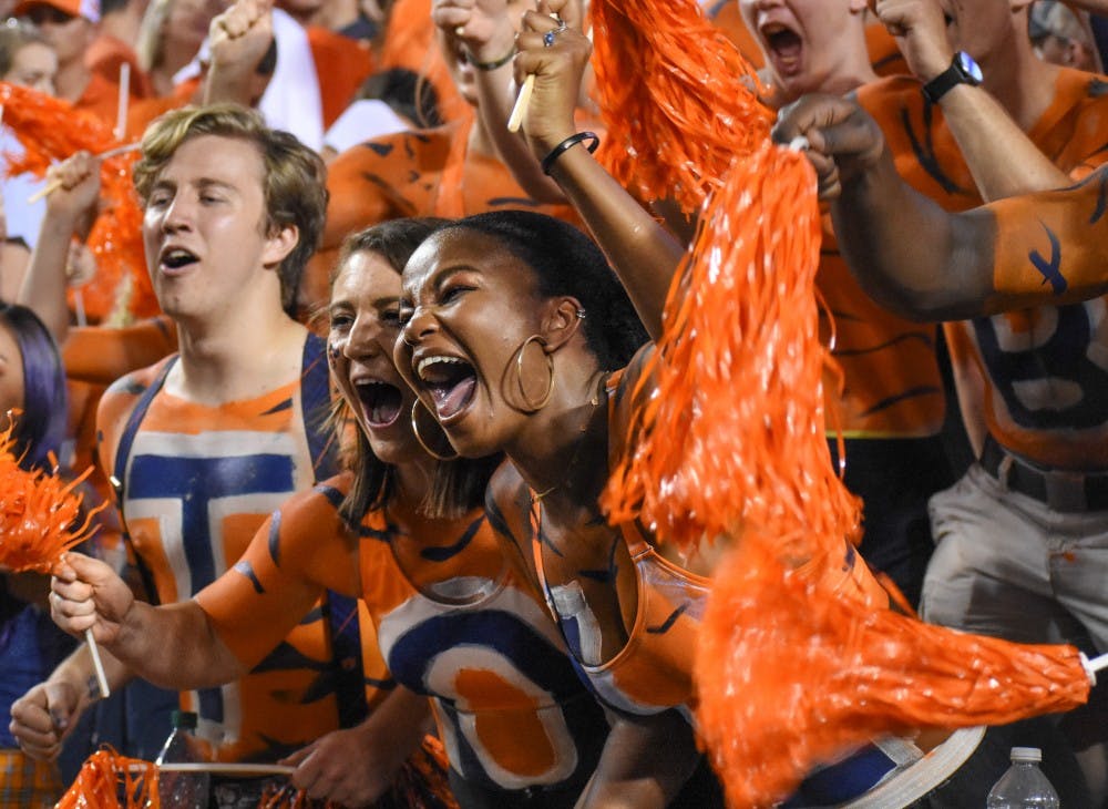 Fans cheer on the tigers during Auburn vs. Mississippi State, on Saturday, Sept. 28, 2019, in Auburn, Ala.