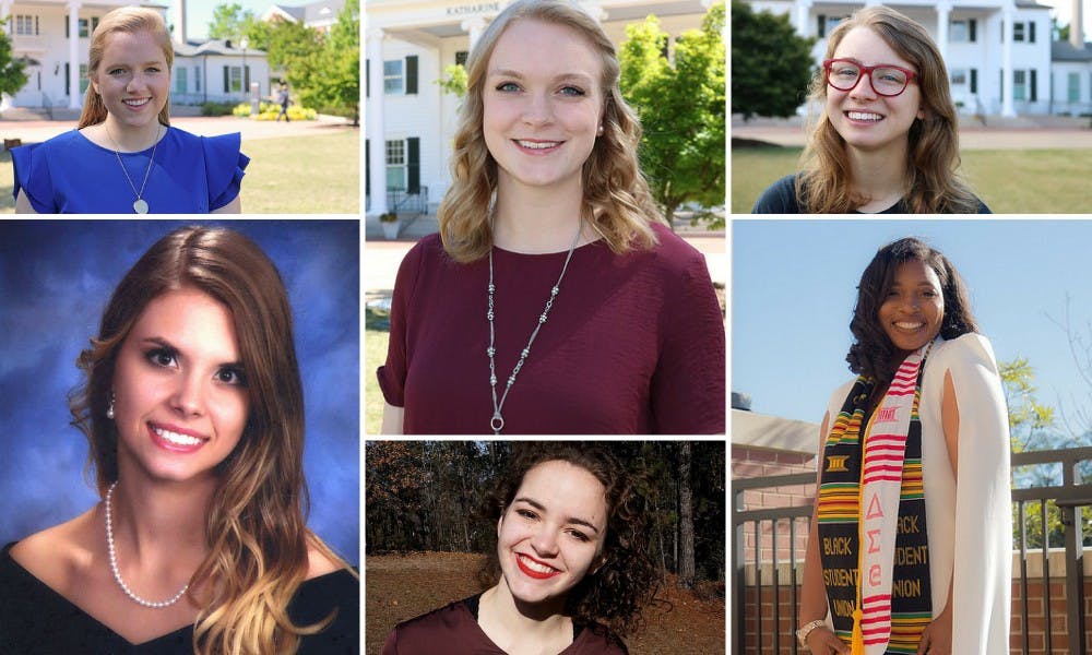 <p>Six female Fullbright Scholarship winners. Top from left: Hayley Carter, Amanda&nbsp;Darnell and&nbsp;Sarah Pitts.&nbsp;Bottom from left:&nbsp;Kayla Frey,&nbsp;Katie Kirk and&nbsp;Alyssa Patterson. Photos contributed by the Auburn University Office of Communications and Marketing.&nbsp;</p>