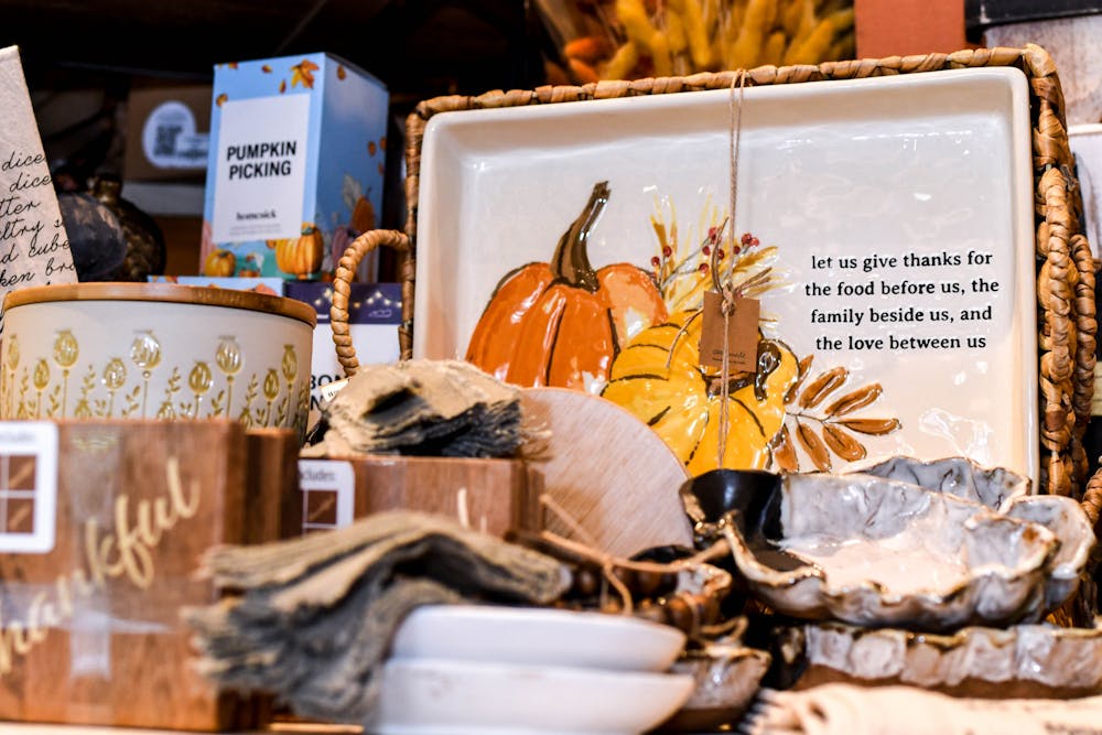 Thanksgiving food memorabilia inside of Auburn's Rhapsody gift shop on Nov. 17, 2022.