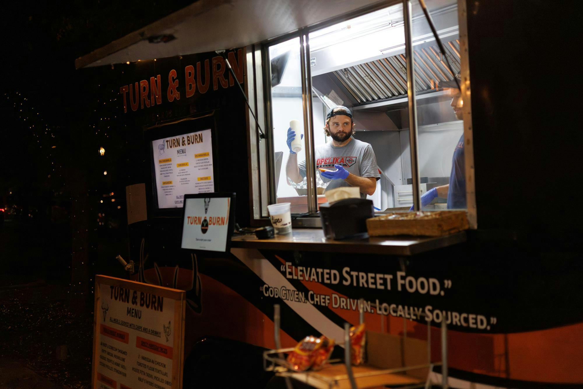 Turn & Burn is run by two best friends in the Auburn and Opelika area and attend Food Truck Friday on Nov. 21, 2025. They are known for their fresh and locally sourced food such as their burger buns being from Stinson Breads LLC.
