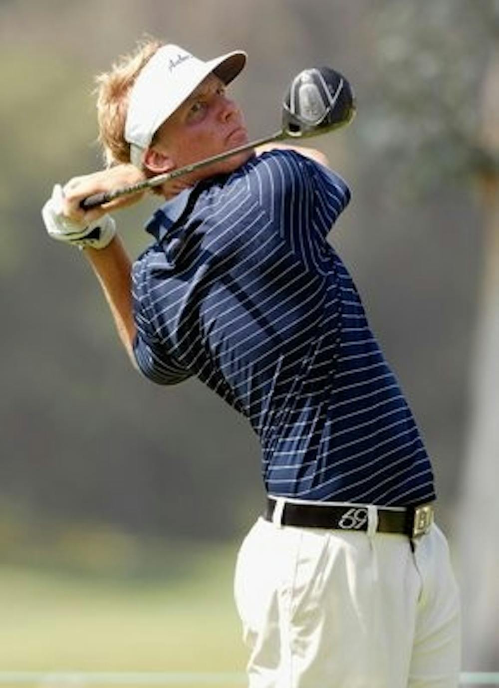 <p>Niclas Carlsson taking a swing during Auburn NCAA Men's Golf Championships third round. (Courtesy of Todd Van Emst / AUBURN ATHLETICS PHOTOGRAPHER)</p>