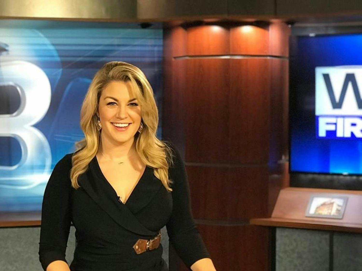 Mallory Hagan, former Miss America, delivers the news at WLTZ, a Columbus, Ga., news station.
