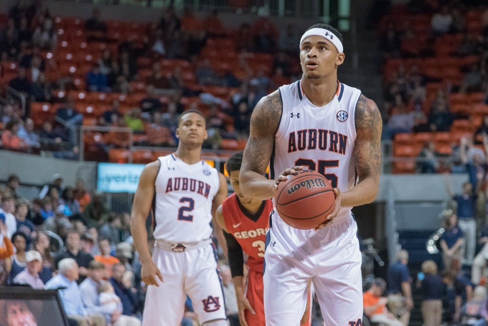 Auburn Tigers forward Jordon Granger (25) prepares to  for a free-throw during the Georgia vs. Auburn basketball game at Auburn Arena, Wednesday, Feb, 24, 2016.