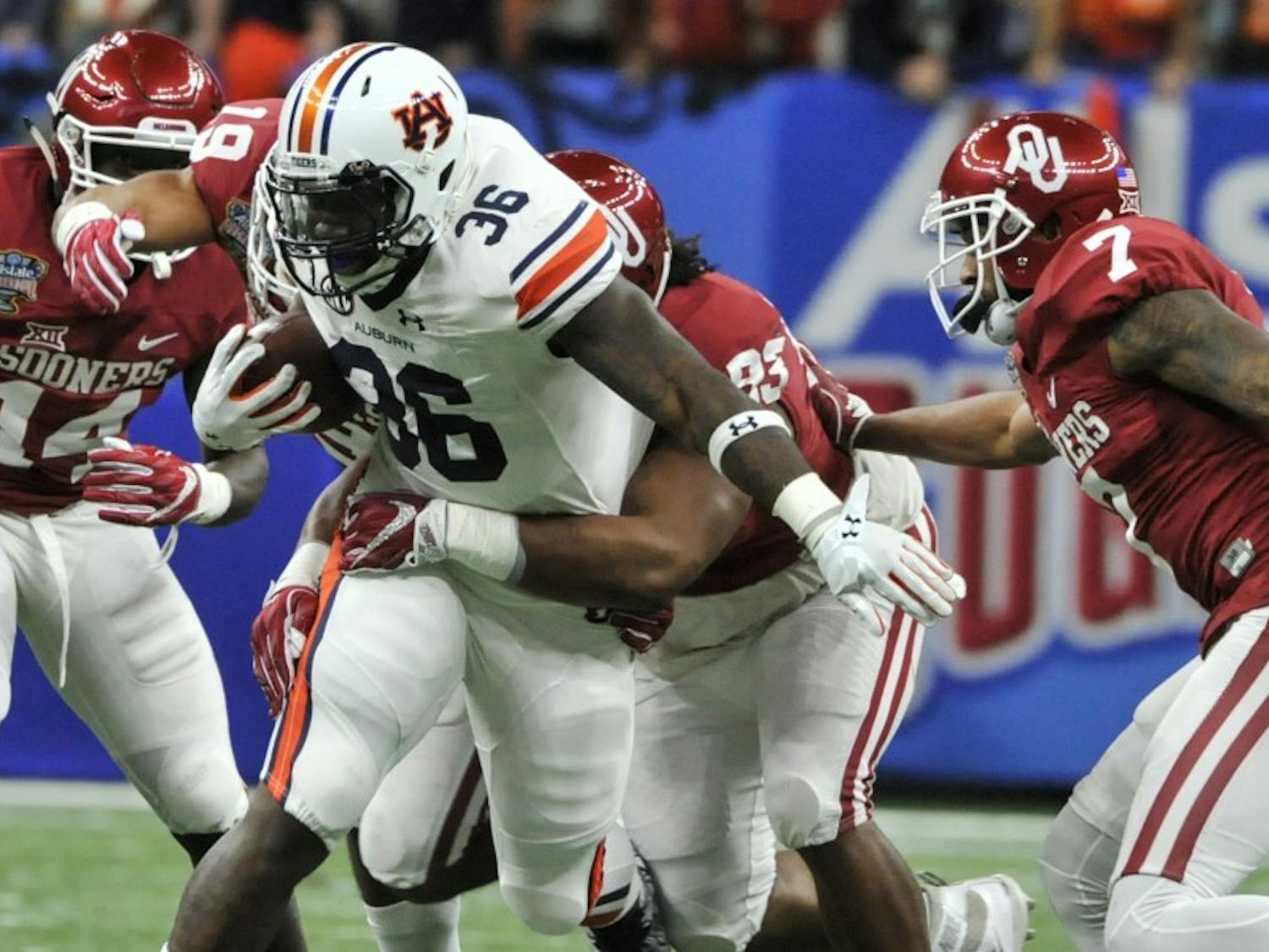 Kamryn Pettway runs the ball&nbsp;during the first half of the Allstate Sugar Bowl, Monday, Jan. 2, 2017, in New Orleans, LA. 