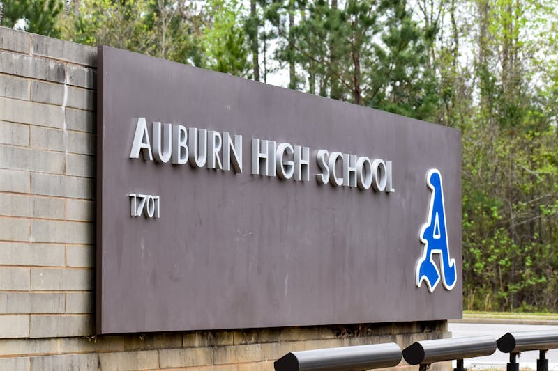 Auburn High School photographed in the morning sun on April 2, 2022, as the school prepares to transition to a new campus. The new school ground has not been broken yet.