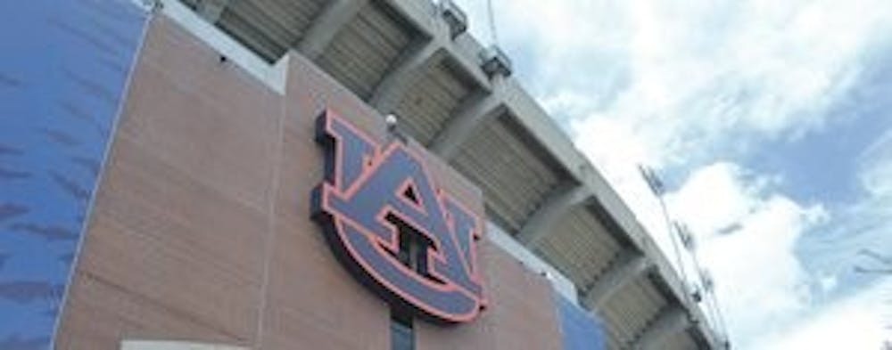 Auburn has made recent additions to Jordan-Hare, such as this new illuminated Auburn logo, to attract more fans and enhance the game day atmosphere. The Tigers are 3 0 in home openers under Gene Chizik and the team is 20-3 at home the past three seasons. (Danielle Lowe / ASSISTANT PHOTO EDITOR)