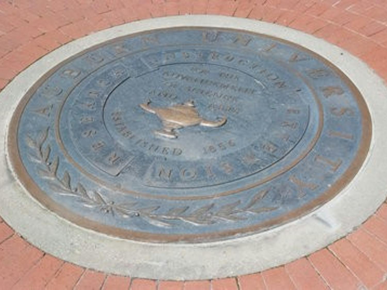One of Auburn's oldest myths is centered on the seal in front of Langdon Hall.