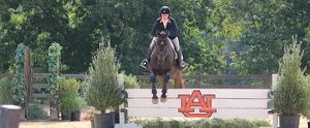 Stephanie Rucci riding Glenda The Good Horse in western Oct. 13 against Texas A&M.