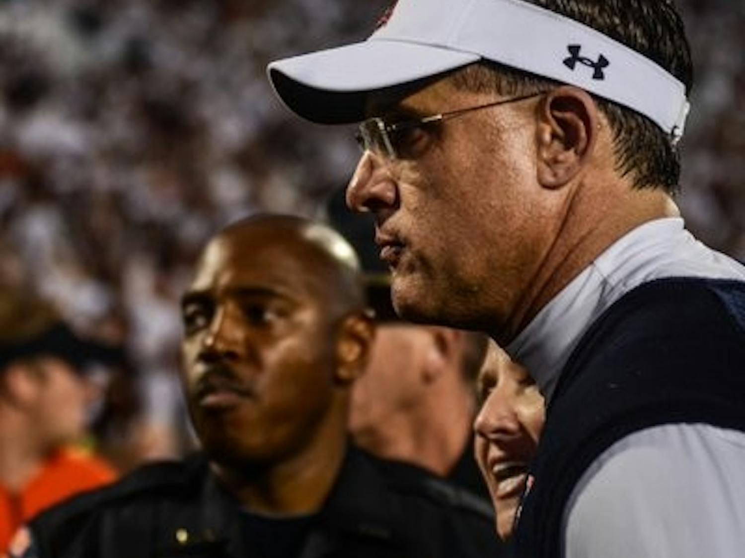 Coach Gus Malzahn after the game. #AUBvsMSST