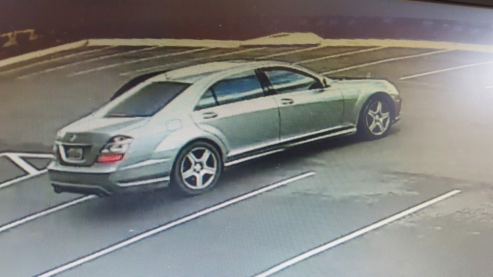 The silver Mercedes police say was used in the&nbsp;Jan. 11, 2018 robbery of Troy Bank & Trust in Opelika, Ala.