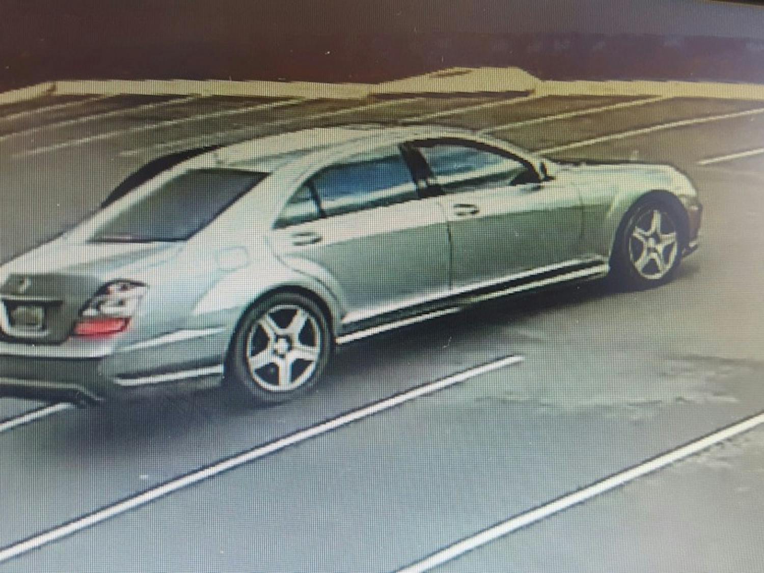 The silver Mercedes police say was used in the&nbsp;Jan. 11, 2018 robbery of Troy Bank & Trust in Opelika, Ala.