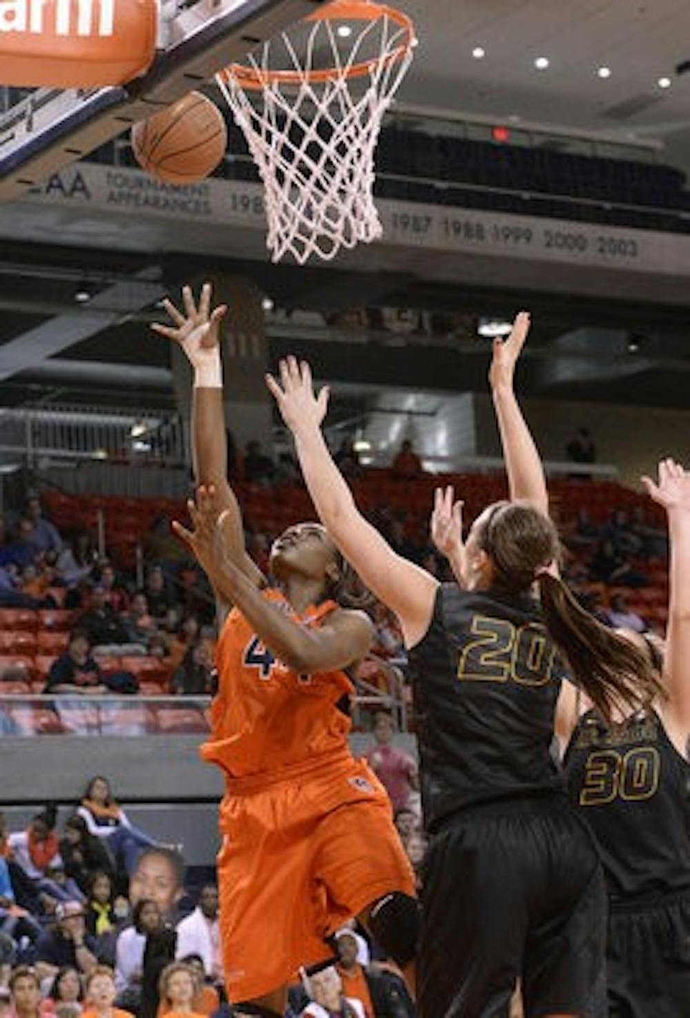 Tra'Cee Tanner hits a layup against Missouri in Auburn's loss to the visiting Tigers. (Contributed by Lauren Barnard)