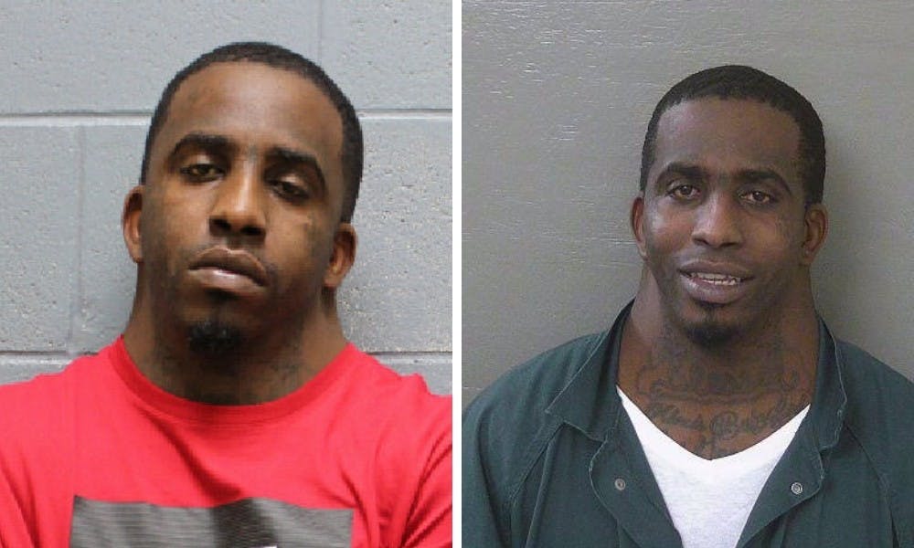 Charles Dion McDowell, 31, was arrested in Lee County Wednesday. His Lee County mugshot is on the left and his mugshot from Escambia County, Florida, is on the right, which went viral.