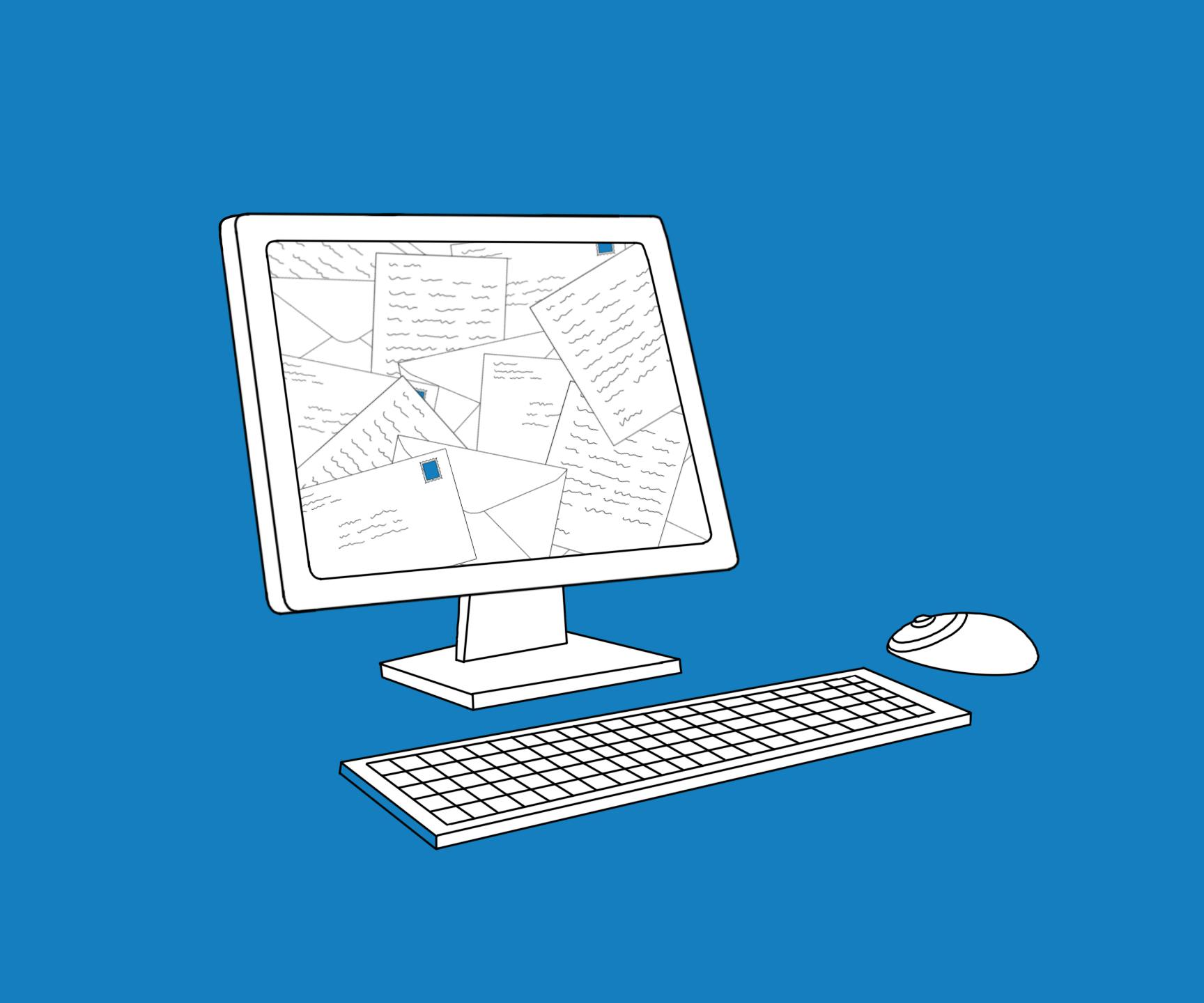 Letters in a digital world graphic