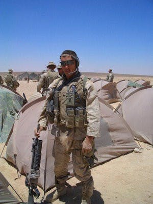 Drye was deployed three times during his five years in the Marine Corps. Drye is now a nurse at East Alabama Medical Center. (Courtesy of Mark Drye)