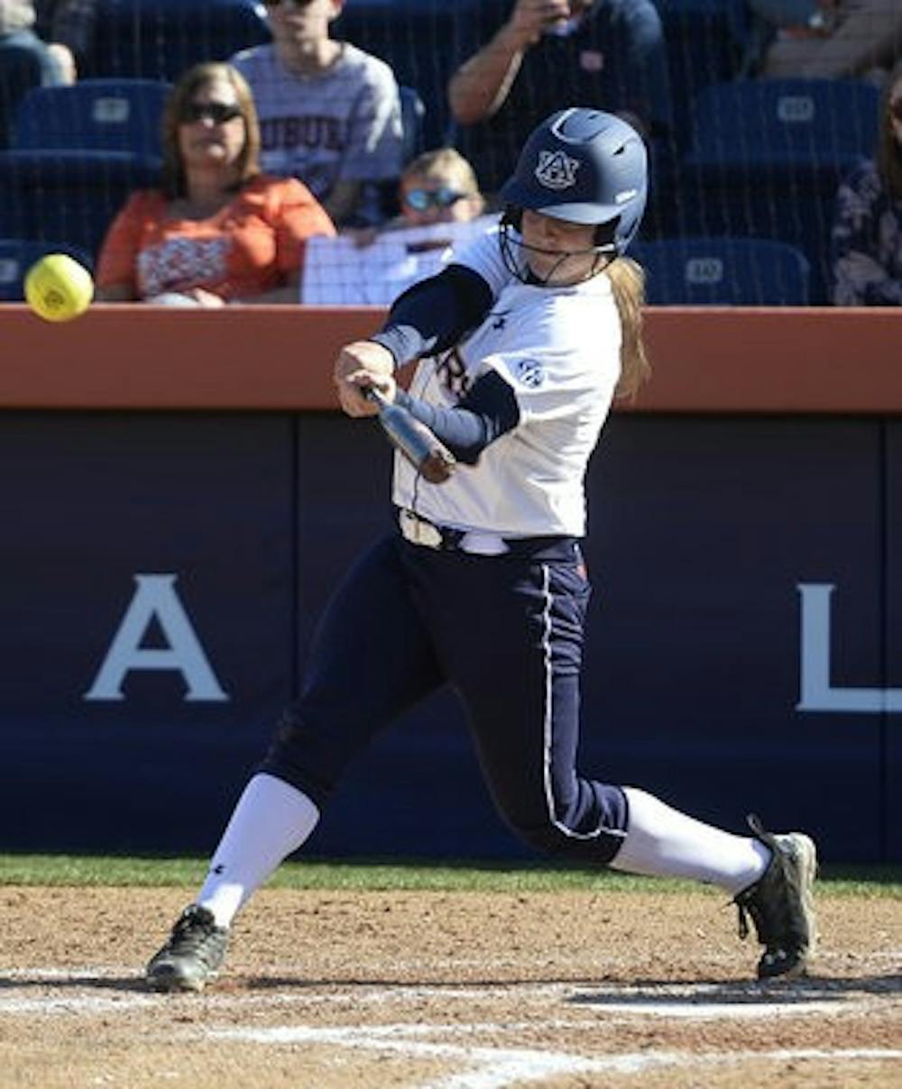 Kasey Cooper hits against LSU. (Contributed by Zach Bland)
