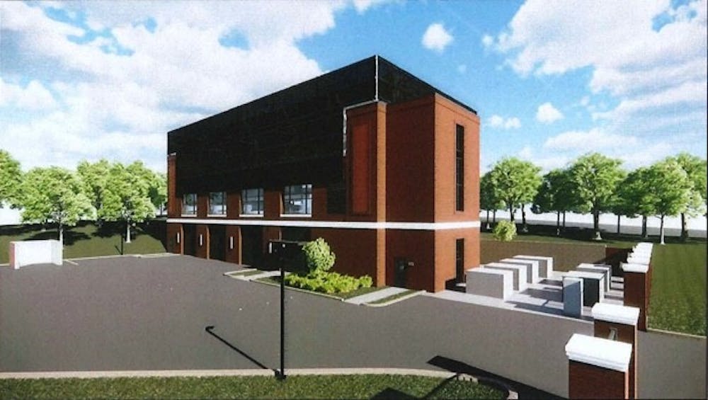 <p>A rendering of the new chilled water plant approved by the Auburn University Board of Trustees.</p>