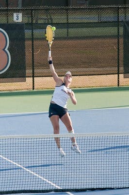 The women's tennis team defeated Boston University 4-3 and Troy University 6-1 at home March 19. This week, the Tigers prepare to host Vanderbilt Friday and travel to Lexington, Ky., Sunday to take on the Wildcats. (Philip Smith / Photo Staff)