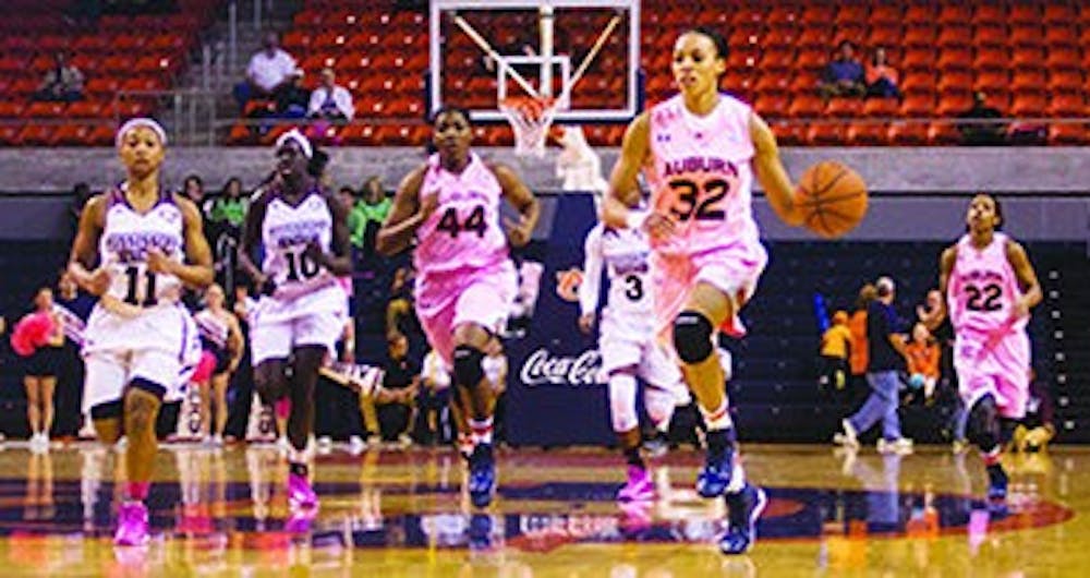 Senior Tyrese Tanner leads Auburn's fast break offense against Mississippi State, Feb. 9 (Photo by Jenna Burgess / Photographer)