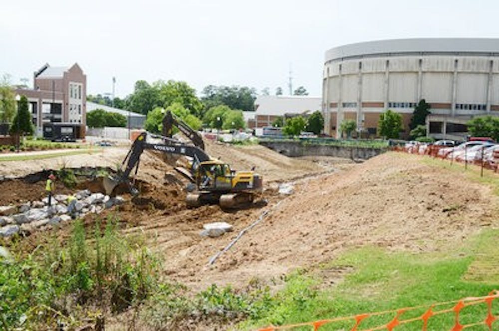 Parkerson Mill Creek during the construction. (Photo by Raye May | Photo & Design Editor)