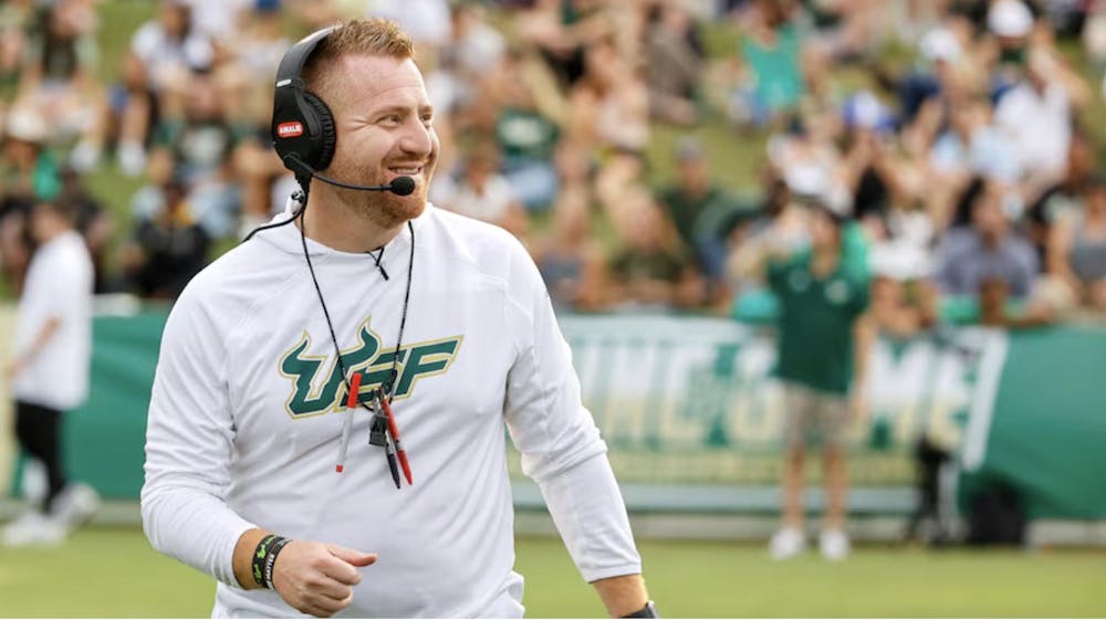 New Tigers head coach Alex Golesh on the sidelines at USF.