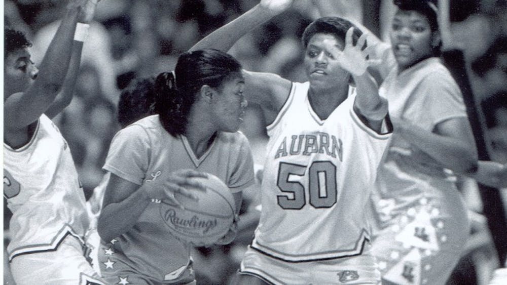 <p>Vickie Orr (50) was a three-time All-American in the late 1980's at Auburn.</p>