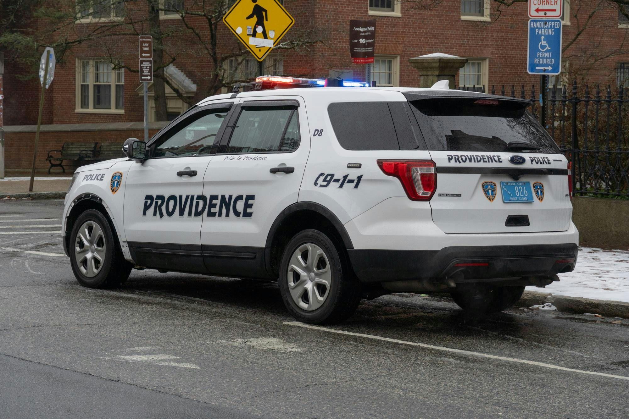 A Providence Police car on George St.