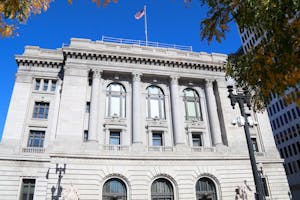 Photo of the Federal Building on a sunny day.