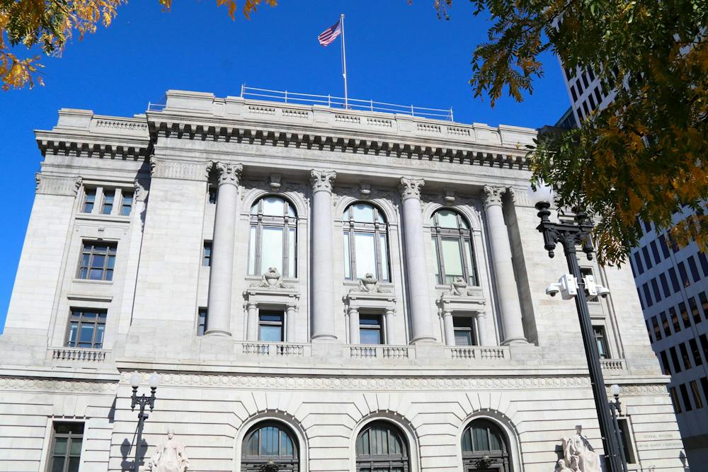 Photo of the Federal Building on a sunny day.