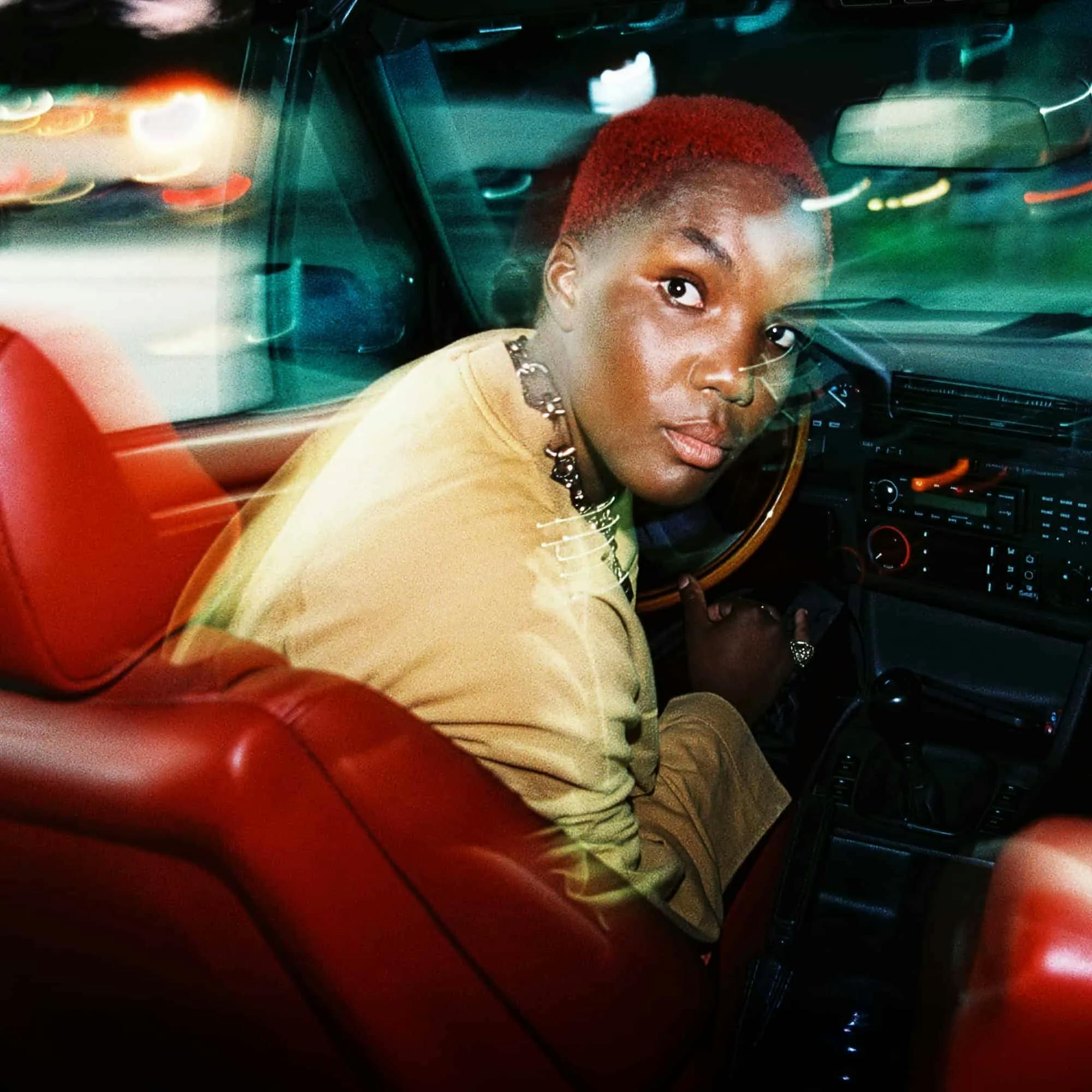 The “Ambiguous Desire” album cover, a photograph of Parks looking backwards from the driver's seat of a car.