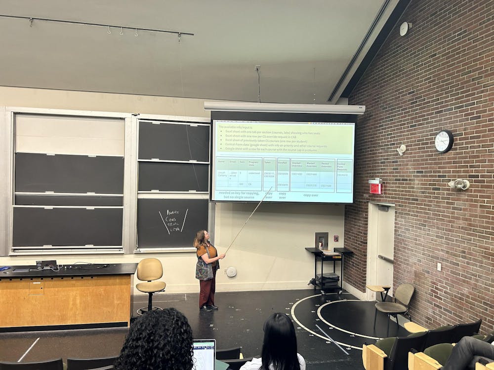 The session began with a software case study of the fall enrollment process, followed by an open discussion in which students were asked to share ideas for next semester’s registration.