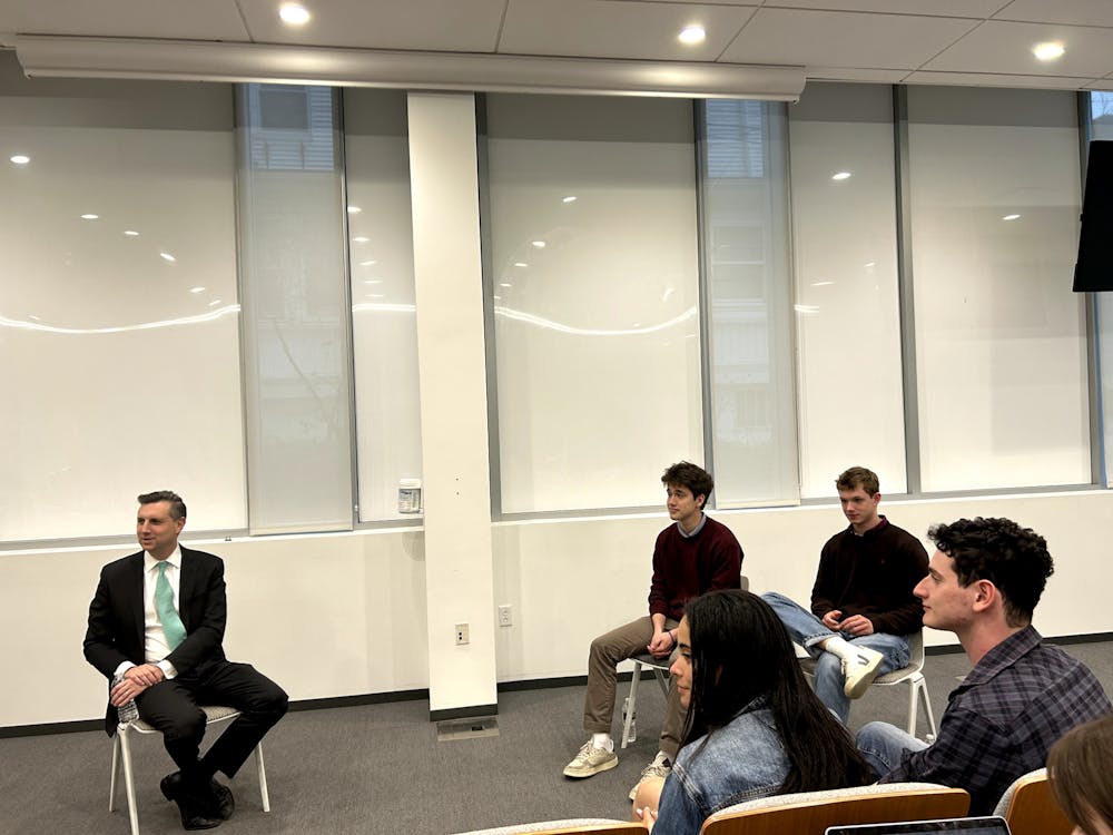 <p>Rep. Seth Magaziner expressed gratitude for the students who worked on his campaign, stating, “I would not be a member of Congress without the work of the Brown Democrats.”</p>