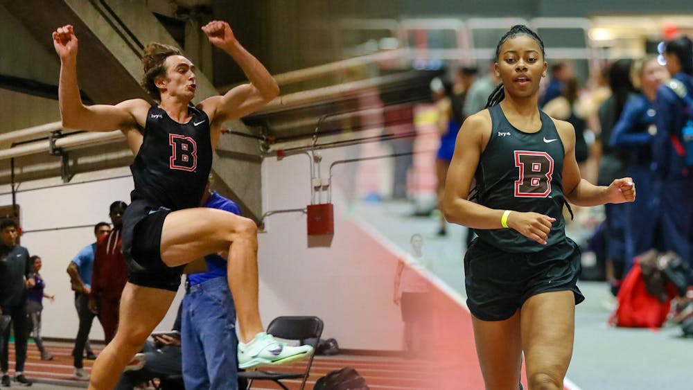 <p>Altan Mitchell ’23 finished in first place in the triple jump while Jada Joseph ’25 finished in third place in the long jump, both setting personal records. </p><p>Courtesy of Brown Athletics <br/></p>