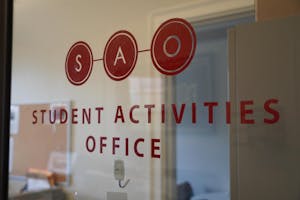 Image of the SAO logo on  transparent glass.