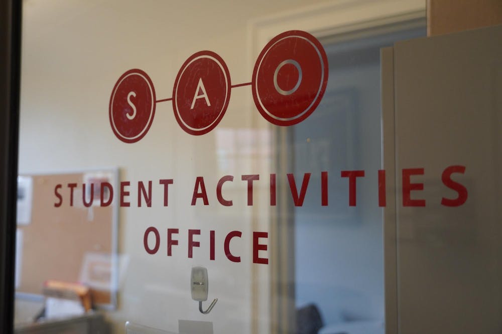 Image of the SAO logo on  transparent glass.