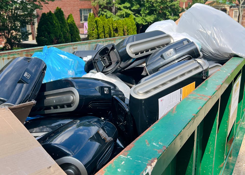 <p>Christopher Vanderpool ’24 initially discovered that air purifiers had been removed in July after finding dozens in a dumpster on Brown’s campus.</p><p>Photo courtesy of Christopher Vanderpool ’24</p>