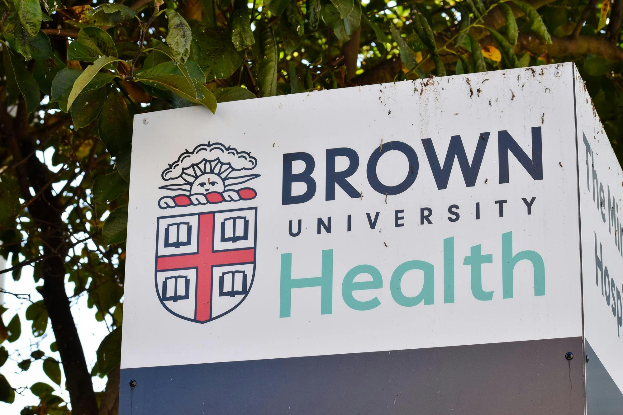 Photo of large sign saying "Brown University Health"