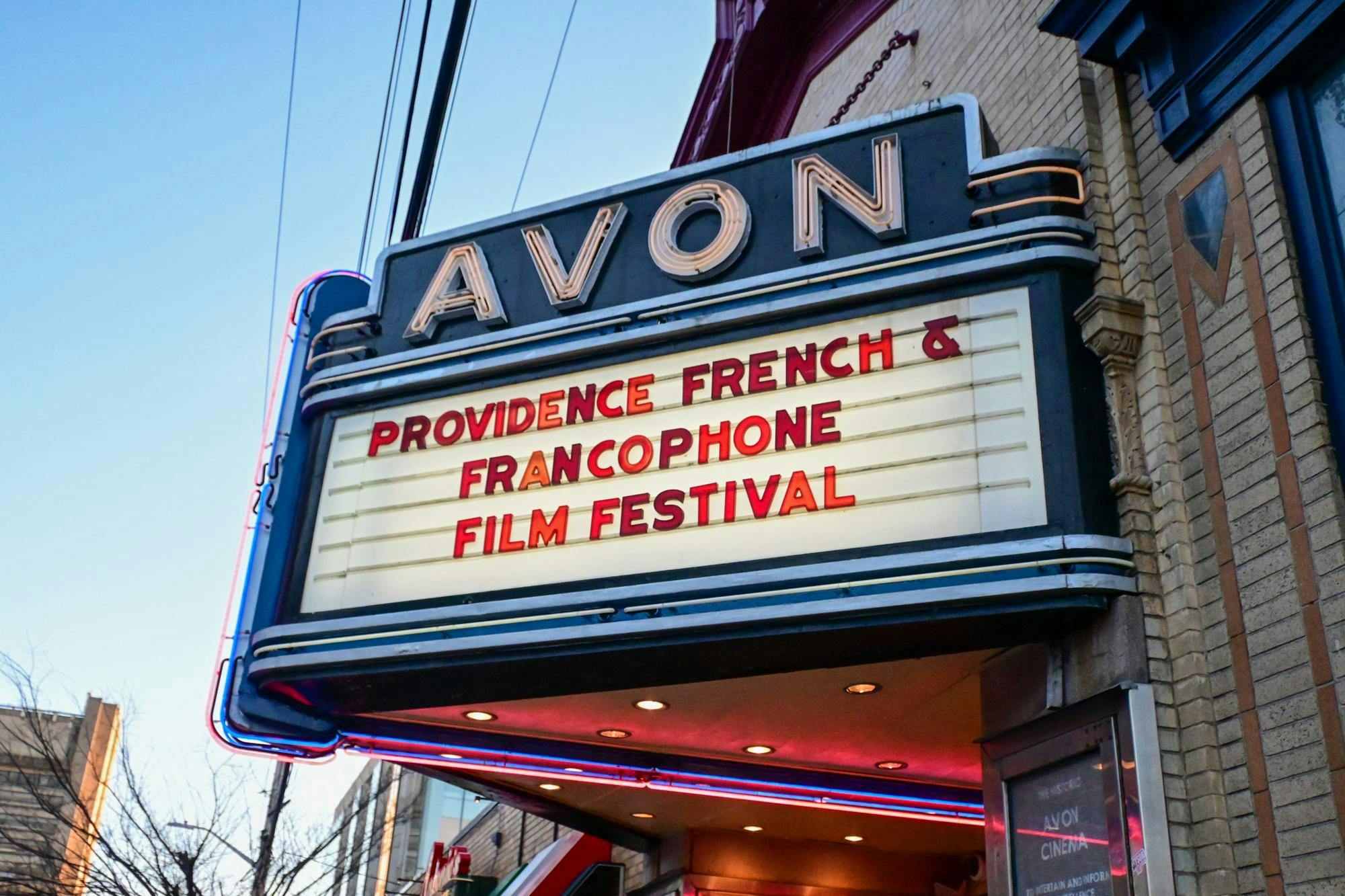 The Avon display, open for the Providence French and Francophone Film Festival.