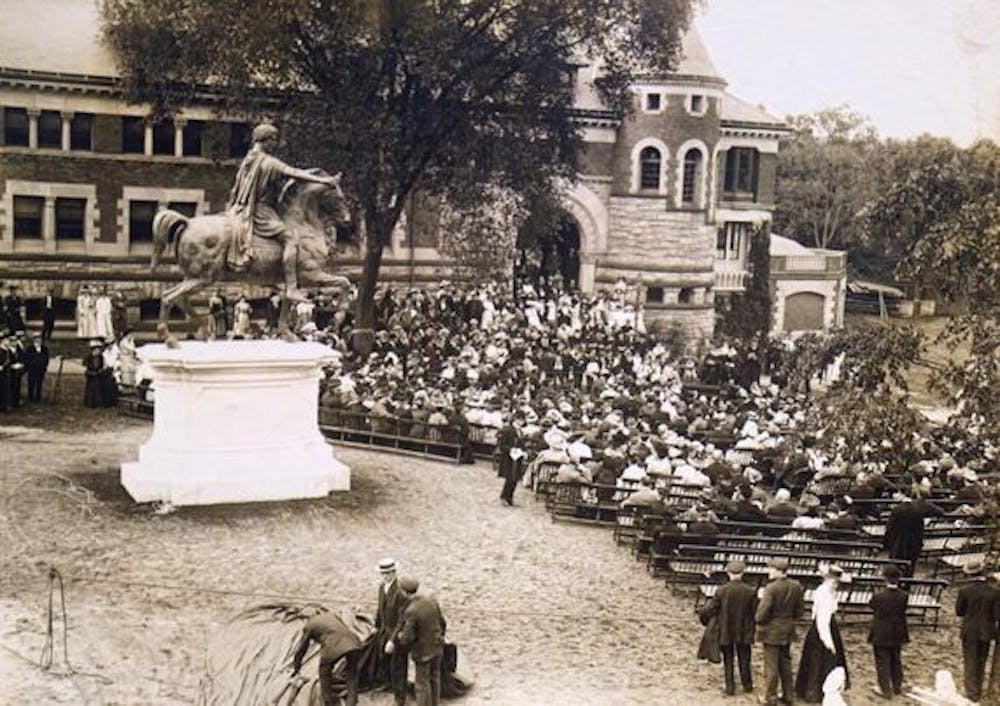 <p>On Sept. 19, 1906, the opening day of the college year, the Caesar Augustus statue was unveiled as the first piece of public art at the University.</p>