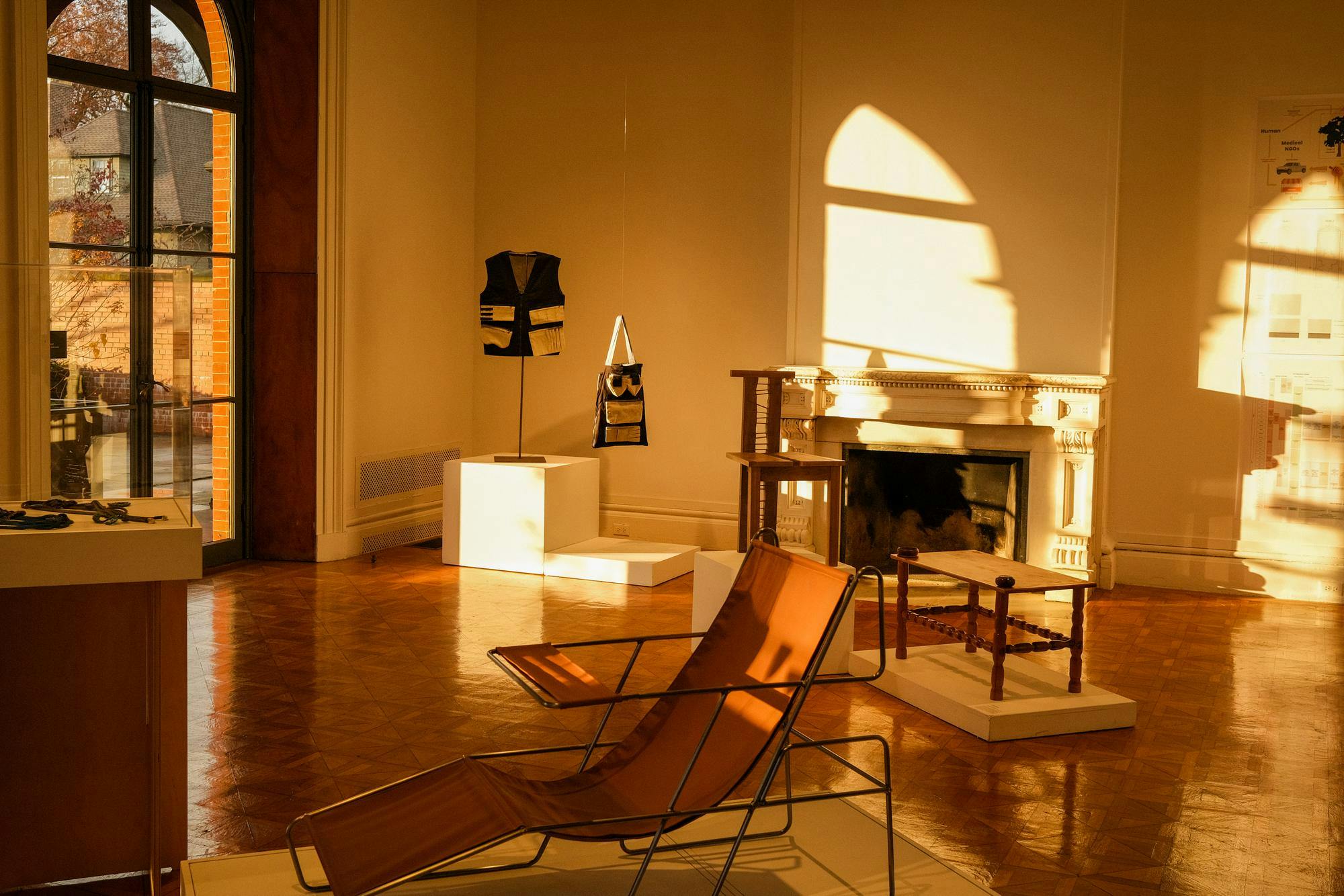 A view of an art and design exhibition in the Rhode Island School of Design's Woods-Gerry Gallery.