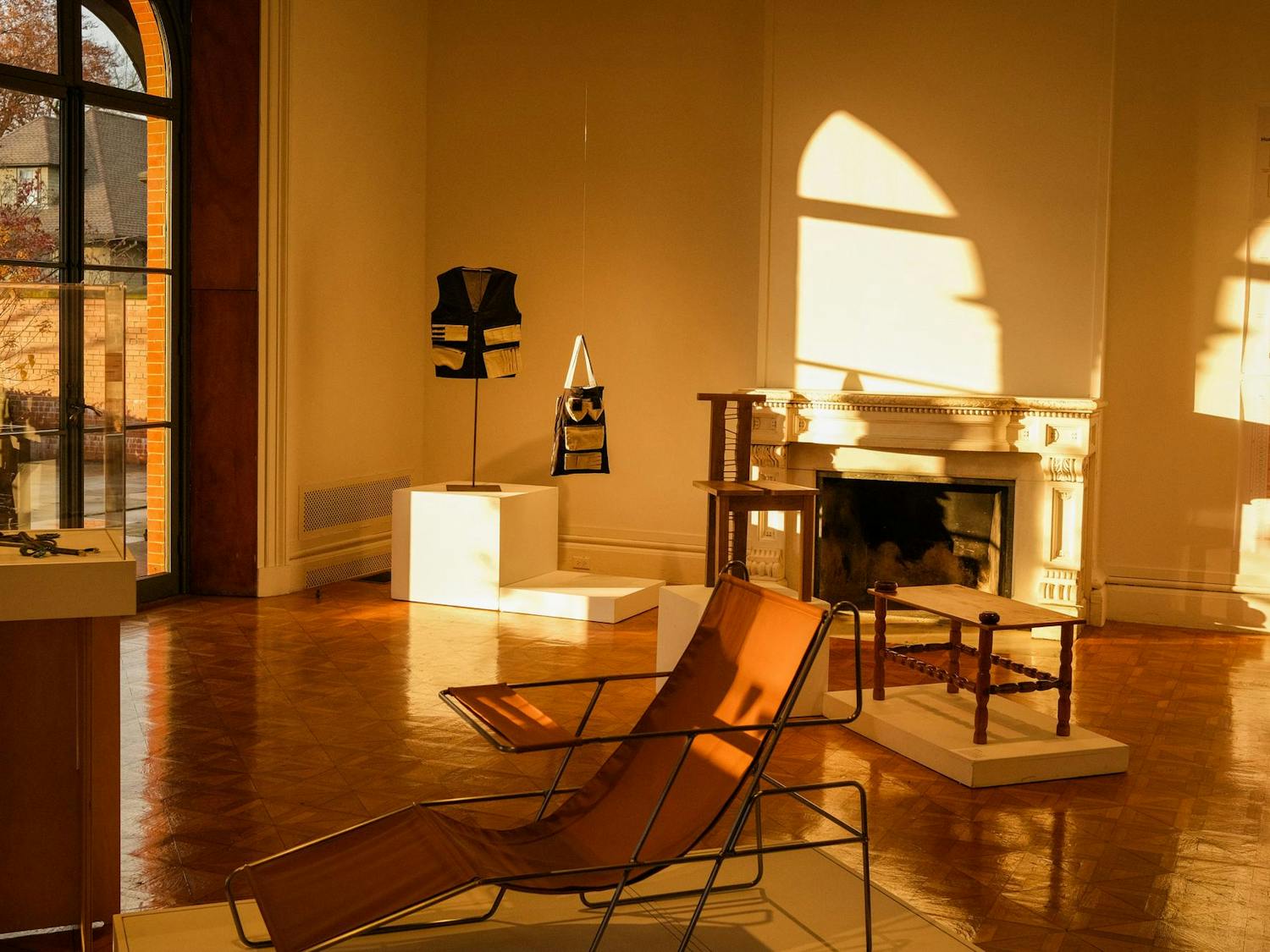 A view of an art and design exhibition in the Rhode Island School of Design's Woods-Gerry Gallery.